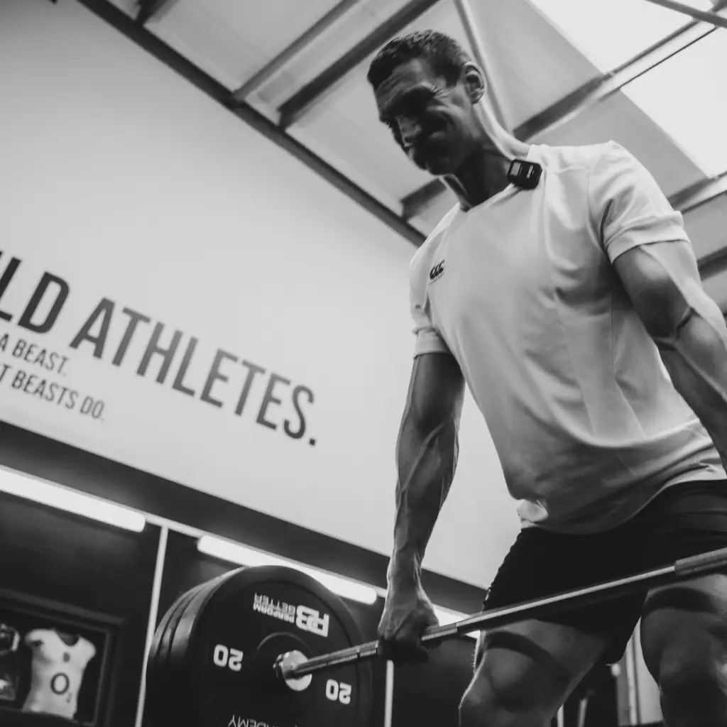 Sam warburton lifting weights.