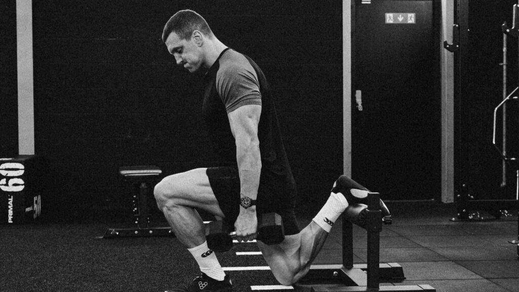 Sam Warburton doing a lunge.