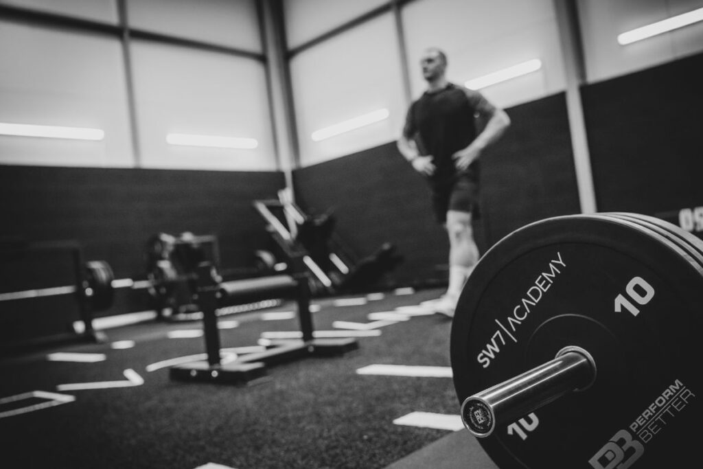 Man walking in the gym. 